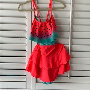 Kids watermelon bathing suit. One piece with skirt